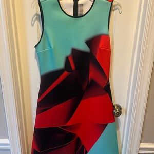 Clover Canyon Red and Black Abstract Mini Dress